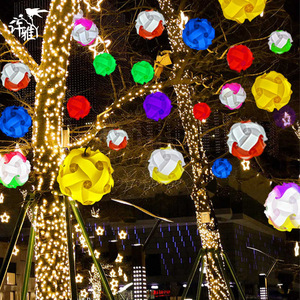 Lámpara de bola de Hortensia impermeable para exteriores, iluminación de árbol de PVC para paisaje de <span class=keywords><strong>calle</strong></span>, lámpara de árbol de bola colgante decorativa de Navidad - Product Image 2