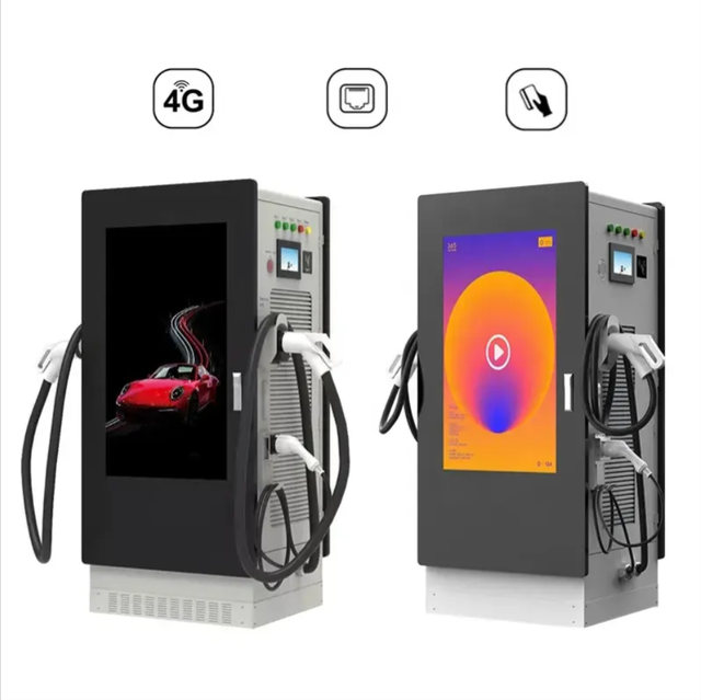 2026 New 60kw 90kw 120kw Output Ccs Gbt Electric Car Charger Dc Fast Charging Pile Ev Charger Station With Advertising Screen