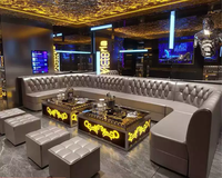 Ensemble de canapés en cuir capitonnés contemporains, canapé lounge sur mesure pour KTV, club, bar