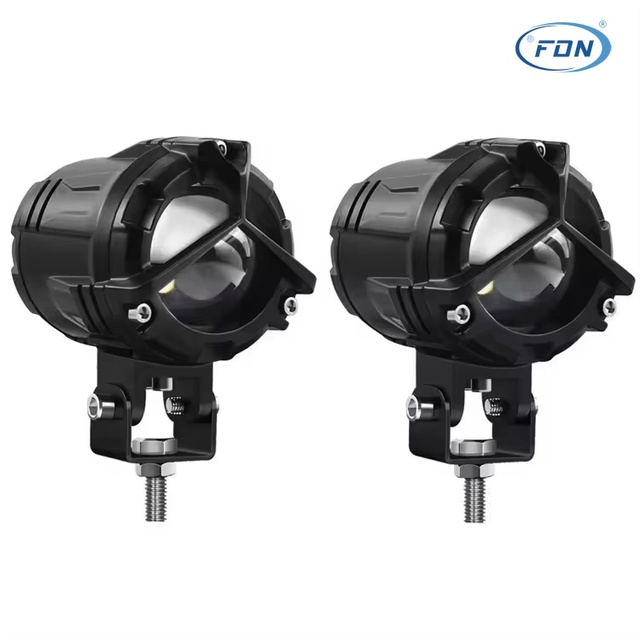 Mini LED Headlight with High Low Beam 12V Aluminum Offroad Driving Lights for Motorcycles Blue Red Color 3000K Color Temperature
