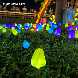 Momovalley ha condotto i fiori artificiali accesi per gli eventi all'aperto di san valentino di Halloween Garden Stand gambi Tulip Rose lampada - Product Image 1