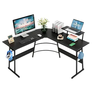 BESTIER Design moderno Home RGB LED Light Computer Desk Furniture tavolo da gioco multiuso scrivania da gioco per giocatori