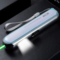 Penunjuk Laser Hijau Isi Ulang USB Dengan Lampu Samping COB Proyeksi Pola Ganda untuk Pengajaran Indikator Penggunaan Berkemah