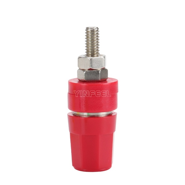 25A 600V High Voltage M4 Binding Post Electrical Wiring Terminal Bolts Battery Connector With Brass Screw on Wire Connector