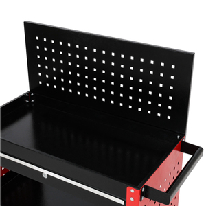 Chariot à outils mécanique à 3 étagères avec panneau perforé et tiroir, chariot de rangement d'atelier roulant en acier robuste, capacité OEM 300 kg - Product Image 3