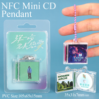 SUNSHING - Caja de CD Mini NFC en Blanco, Llavero con Colgante de CD, Estuche para Joyas, Álbum, Caja de Vinilo Kpop, Caja de CD Mini al por Mayor con Impresión Personalizada