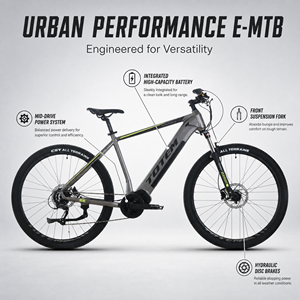 Vélo de montagne E19B204-29 29 pouces 9 vitesses en aluminium léger style SUV avec frein à disque, batterie lithium, moteur sans balais, autonomie 60 km E19B204-29 E1 - Product Image 4