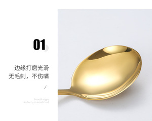 CLASSIC Fashionable Gold Plated Stainless Steel Spoon Chopsticks <b>Set</b> <b>Square</b> Metal Eco-Friendly Stocked Kitchen Wedding Gift for - Product Image 4