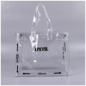 친환경 핸드백 투명 PVC 가방 손잡이와 버튼이 있는 선물 및 판촉용 가방 - Product Image 1