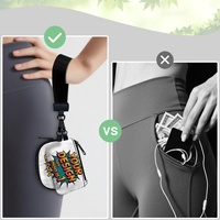 Gelang Tangan Mini Zip Double Pocket Berkualitas Tinggi, Cetak Sesuai Pesanan, Tahan Air, Bahan Polyester, Stylish, Praktis untuk Olahraga
