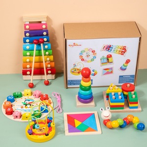 Set di 7 Pezzi <span class=keywords><strong>Montessori</strong></span>, <span class=keywords><strong>Giocattoli</strong></span> <span class=keywords><strong>in</strong></span> <span class=keywords><strong>Legno</strong></span> per lo Sviluppo Intellettuale dei Bambini, Strumenti Musicali Divertenti da Suonare - Product Image 5