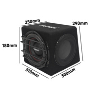 OEM de madera 150W 12V 8 pulgadas compacto coche activo Subwoofer recinto coche Audio Powered caja de altavoz con amplificador de sonido incorporado