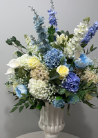 Offre Spéciale : Bouquet d'hortensias artificiels, fleurs naturelles et artificielles au toucher réel, boule de fleurs sauvages blanches et bleues, lys calla, centre de table de mariage