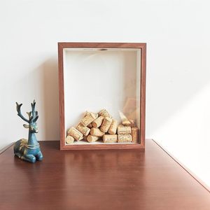 Home Decor Wine Cork Holder Wooden Wine Cork <strong>Shadow</strong> <strong>Box</strong> Display Case <strong>Frame</strong> Collection <strong>Box</strong> Wood Memory Keepsake <strong>Box</strong> - Product Image 2