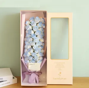 Boîte cadeau de <span class=keywords><strong>fleurs</strong></span> de savon en gros, bouquet romantique de roses en savon pour la Saint-Valentin, cadeau pour petite amie ou épouse - Product Image 5