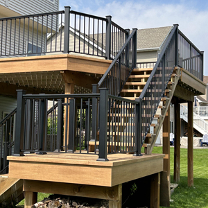 住宅室外铝栏杆系统露台/楼梯护栏定制铝柱栏杆 - Product Image 2