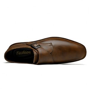Zapatos Casuales de Hombre con Suela Plana, de Cuero, con Cierre a Presión, Cómodos para Interiores, Hechos a Mano con Cuero Genuino - Product Image 5
