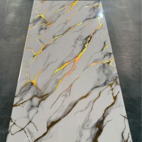 Panneau mural PVC style moderne 1220x2440mm, finition brillante UV, effet marbre, insonorisant, imperméable, ignifuge, fluorescent, pour chambre et entrepôt