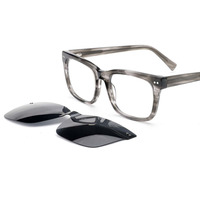 Lunettes de soleil magnétiques à clipser en acétate, monture carrée, gravure de logo personnalisée, marque privée, usine