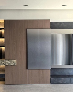 Mur d'arrière-plan TV personnalisé intégrant des armoires, des zones d'exposition <span class=keywords><strong>et</strong></span> des zones multimédias ; adapté aux hôtels <span class=keywords><strong>et</strong></span> aux salles d'exposition - Product Image 2