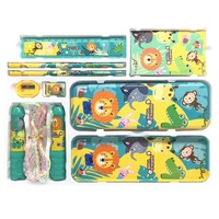 Ensemble de papeterie pour enfants avec pochoir à dessin et porte-stylo