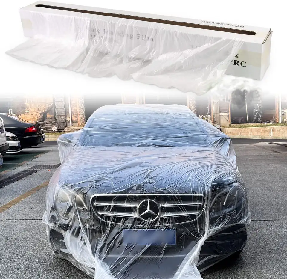 Polietileno Folha Roll Car Paint Protection Masking Film Pe/Hdpe Auto Pintura Películas protetoras descartáveis 4*100M /4*150M