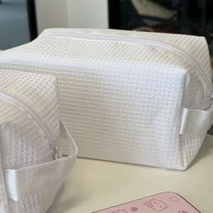 Nouvelle trousse de maquillage en toile géométrique simple, multifonctionnelle, personnalisable, portable, avec poignée - Product Image 4