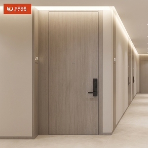 <span class=keywords><strong>Porte</strong></span> d'entrée moderne minimaliste élégante en polymère imperméable avec cadre en bois pour les chambres d'hôtel, les appartements, les villas - Product Image 2