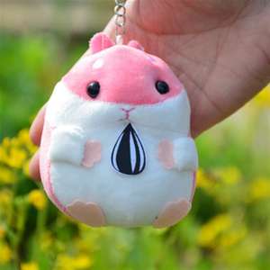 Dessin animé mignon petit Hamster poupée peluche jouets Hamste peluche porte-clés grosse souris pendentif hamster porte-clés sac à main charme - Product Image 4