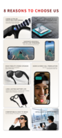 Lunettes Caméra Intelligentes IA 13MP Enregistrement Vidéo 2K WiFi 6 Traduction en Temps Réel Commande Vocale Double Micro ENC Marque Personnalisée OEM/ODM