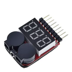 Tzt 1-8S Lipo/Li-ion/Fe RC máy bay trực thăng máy bay thuyền vv Pin điện áp 2 in1 Tester điện áp thấp buzzer báo động