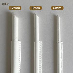 หลอดดูดน้ำแบบใช้แล้วทิ้ง บรรจุภัณฑ์แยกชิ้น ย่อยสลายได้ สำหรับเครื่องดื่ม กาแฟ นม ชา ขนาด 6 8 12 มม. หลอดหนา เกรดอาหาร ทำจากกระดาษ - Product Image 4