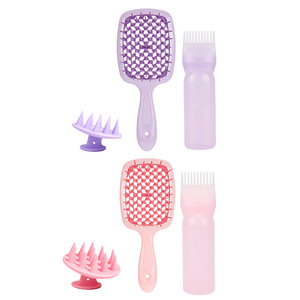 Hair <b>Dyeing</b> And Treatment Kit With Comb And Shampoo Bottle For Salon Use Large Size Pink And Purple TPR Teeth PP <b>Material</b> - Product Image 2