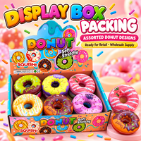 Jouet Squishy en PU en forme de donut, couleurs assorties, à remontée lente, doux, en forme de nourriture, anti-stress, pour la vente en gros et l'exposition