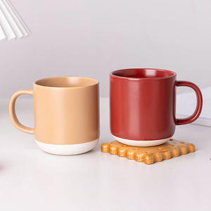 แก้วเซรามิกสองสีแบบด้าน สีพื้น สำหรับกาแฟ ใช้เป็นของขวัญ แก้วเดี่ยว พร้อมโลโก้ตามสั่ง - Product Image 1