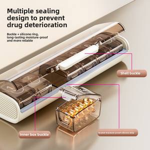Caja de Medicamentos Wei Jian, Siete Días, Siete Compartimentos, Portátil, Sellada, a Prueba de Luz, Contenedor Dividido para Tomar Medicamentos - Product Image 3