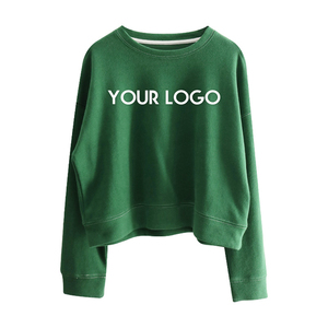 Sudadera Corta de Cuello Redondo para Mujer, Hombros Caídos, Manga Larga, Costuras sin Rematar, Pullover con Logotipo Personalizado, Sudaderas Casuales al por Mayor - Product Image 6