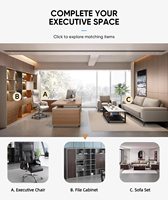 Bureau de direction moderne en gros, table de patron, OEM ODM, taille et finition flexibles pour espace de direction