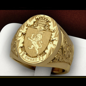 Anello da Uomo H197 in Argento con Zirconi, Forma a Scudo, Stile Classico, Gioiello Raffinato per Uso Quotidiano - Product Image 1