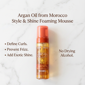Mousse coiffante à l'huile d'argan de style marocain, tenue forte, brillance, crée des enveloppements doux, définit les boucles, ajoute une brillance exotique, mousse capillaire naturelle - Product Image 2
