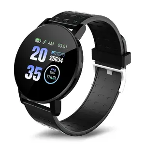 119 artı Smartwatch spor bilekliği spor izci uyku monitör yuvarlak renk ekran akıllı bilezik