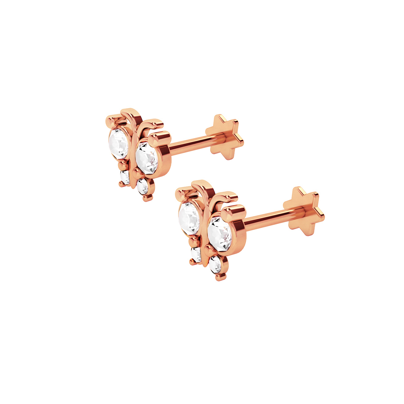 Papillon-or rose