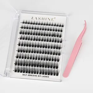 SP EYELASH Adhesive Cluster Lashes No Glue Press On Eyelash New Technology Pre Bond Wholesale Private Label Lashes Cluster