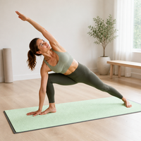 Tapis de yoga en silicone double face avec points antidérapants, serviette absorbante en tissu suédé, doublure antidérapante, écologique, unisexe, pour cours en studio