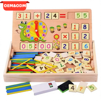 Juego de Mesa Cognitivo de Madera Personalizado, Reloj Multifuncional, Caja de Aprendizaje de Matemáticas, Juguetes Educativos Montessori para el Desarrollo del Pensamiento para Niños