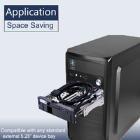 Unestech Festival 5.25 pouces interne double HDD/SSD boîtier SATA conception sans outil avec 2 ports USB3.0 et serrures