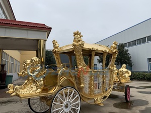 Calèche royale de luxe dorée classique pour mariage/visite touristique, fabricant Zhenda Electric Xuchang, à vendre - Product Image 3