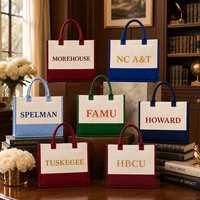 Sac fourre-tout en toile pour femme, tendance, avec motifs et logos des universités afro-américaines (HBCU), excellent rapport qualité-prix, vente en gros