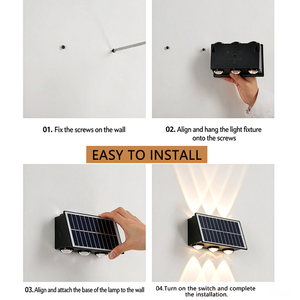 Applique Murale Solaire LED IP65 Résistante à la Pluie, Éclairage Sans Fil Haut et Bas pour Hôtels, Villas, Projets Commerciaux, OEM ODM - Product Image 4