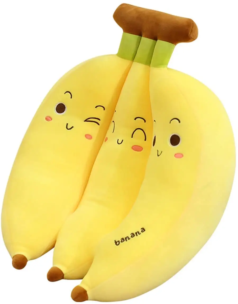 Travesseiro de pelúcia banana, travesseiro de pelúcia personalizado com banana, brinquedos de pelúcia, frutas, banana, jogar
